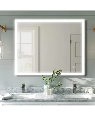 Simplie Fun 40x32 Inch Led Bathroom Mirror, Bathroom Vanity Mirror With Lights, Backlit And Front Lighted