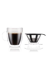 Bodum 12 oz Pour Over Coffee Dripper and Double Wall Mug