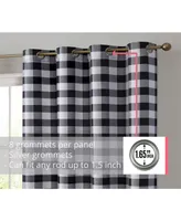 Hlc.me Andersen Buffalo Check Plaid 100% Blackout Thermal Insulated Energy Savings Heat/Cold Blocking Grommet Curtain Drapery Panels for Bedroom & Liv