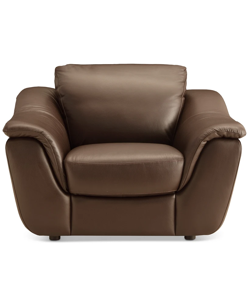 Closeout! Jennard 47" Leather Arm Chair, Created for Macy's