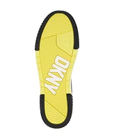 Dkny Men's Side Zip Hi Top Two Tone Branded Sole Logo Sneakers