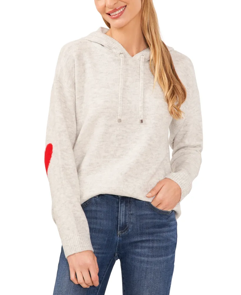 CeCe Women's Heart-Elbow Hoodie Sweater