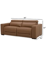 Nevio 82" 2-Pc. Leather Sectional with 2 Power Recliners and Headrests, Created For Macy's