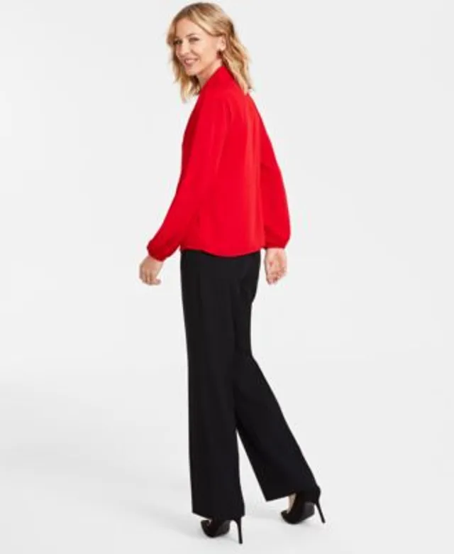 I.n.c. International Concepts Plus High Rise Pull-On Slit Ankle Ponte Pants,  Created for Macy's
