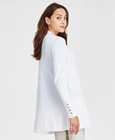 Jm Collection Women's Button-Sleeve Flyaway Cardigan