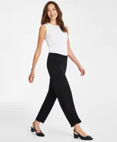 Jm Collection Women's Knit Wide-Leg Pull-On Pants, Regular & Short Lengths