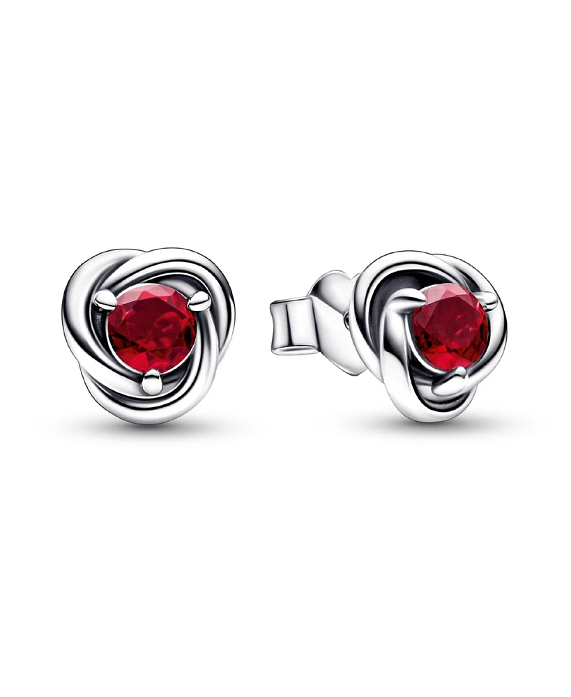 Pandora July True Red Eternity Circle Stud Earrings