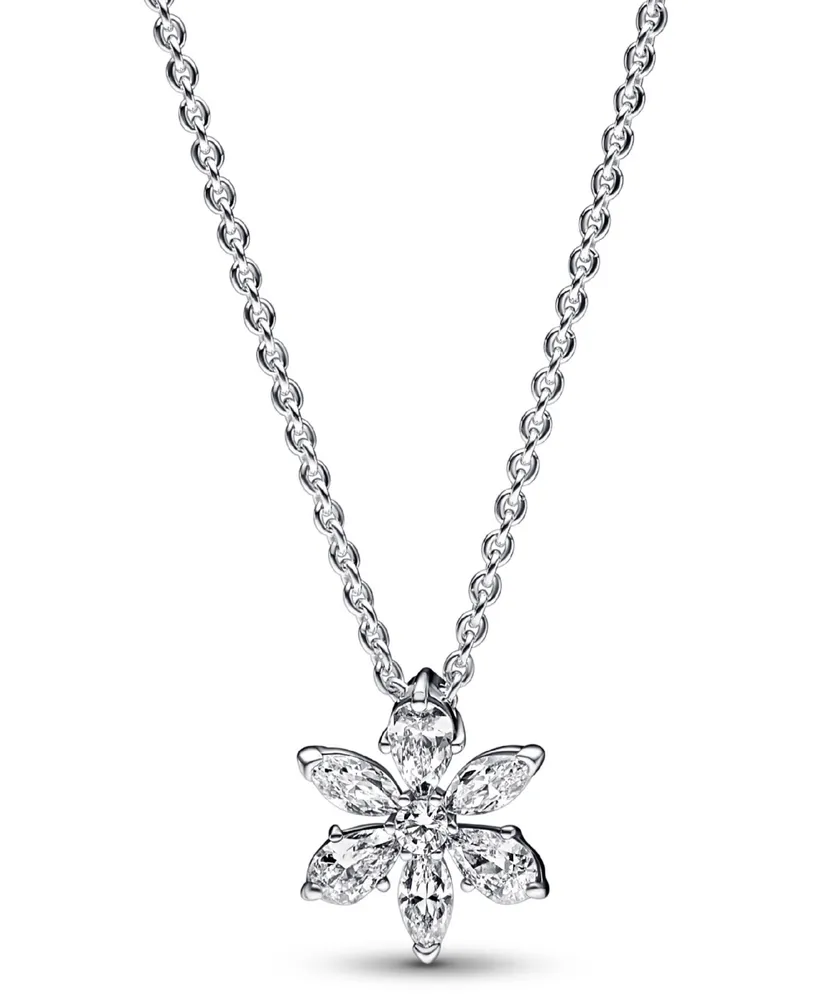 Pandora Timeless Sterling Silver Sparkling Cubic Zirconia Herbarium Cluster Pendant Necklace