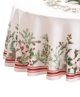 Elrene Winter Holiday Berry Tablecloth, 60" x 84" Oval