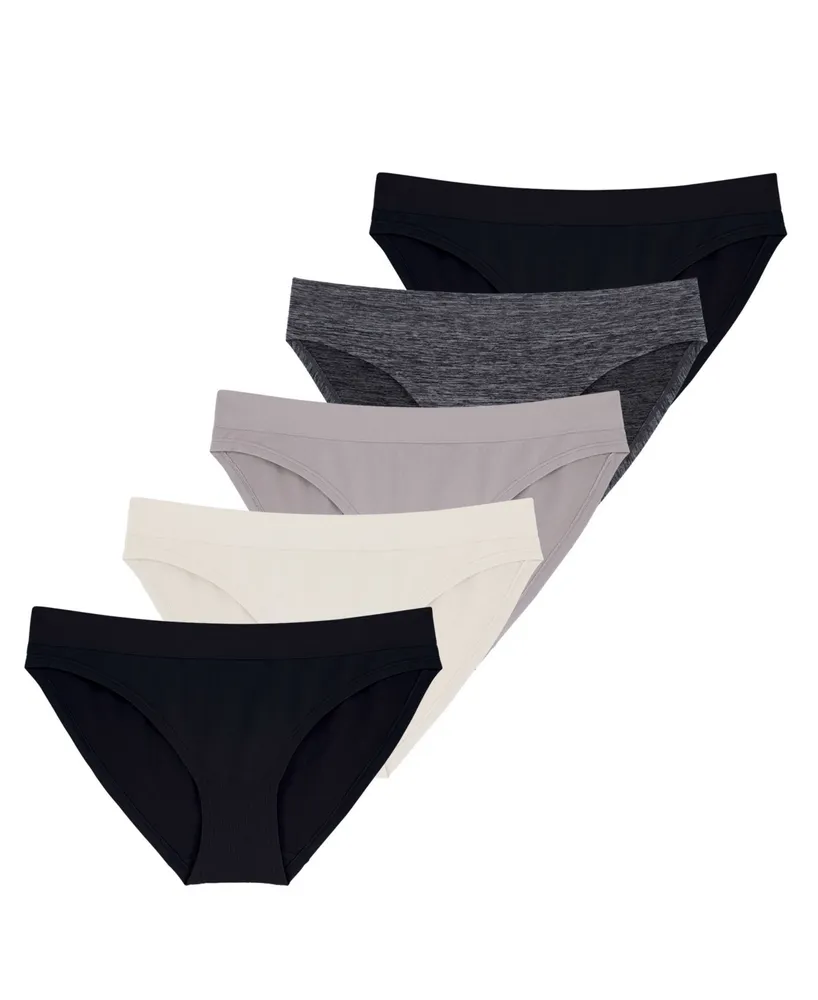 Dorina Women's Rosanne 5 Pack Seamless Soft Touch Fabric Brief Panties