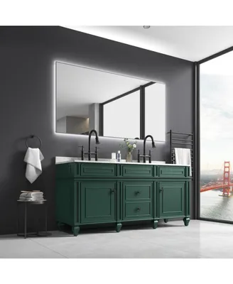 Simplie Fun 60X 36 Inch Led Mirror Bathroom Vanity Mirror With Backlight, Wall Mount Anti-Fog Memory Large