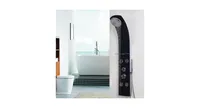 Slickblue 55 Inch Black Rainfall Shower Panel with Massage Jets