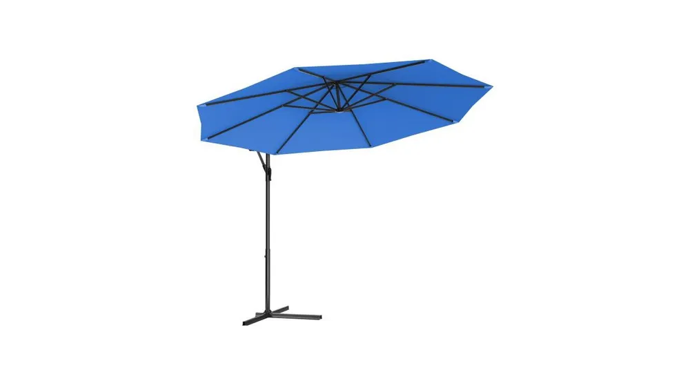 10 Feet Patio Outdoor Sunshade Hanging Umbrella without Weight Base