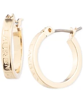 Lauren Ralph Lauren Extra-Small Logo Hoop Earrings, 0.47"