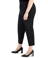 Tahari Asl Plus Ponte Mid-Rise Front-Seamed Pants