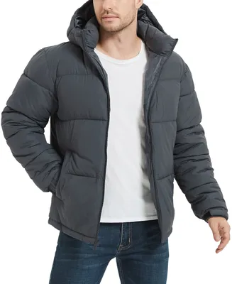 Hawke & Co. Men's Quilted Zip Front Hooded Puffer Jacket