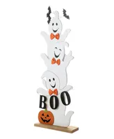 Glitzhome 37.5" H Halloween Wooden Stacked Ghost Porch Decor