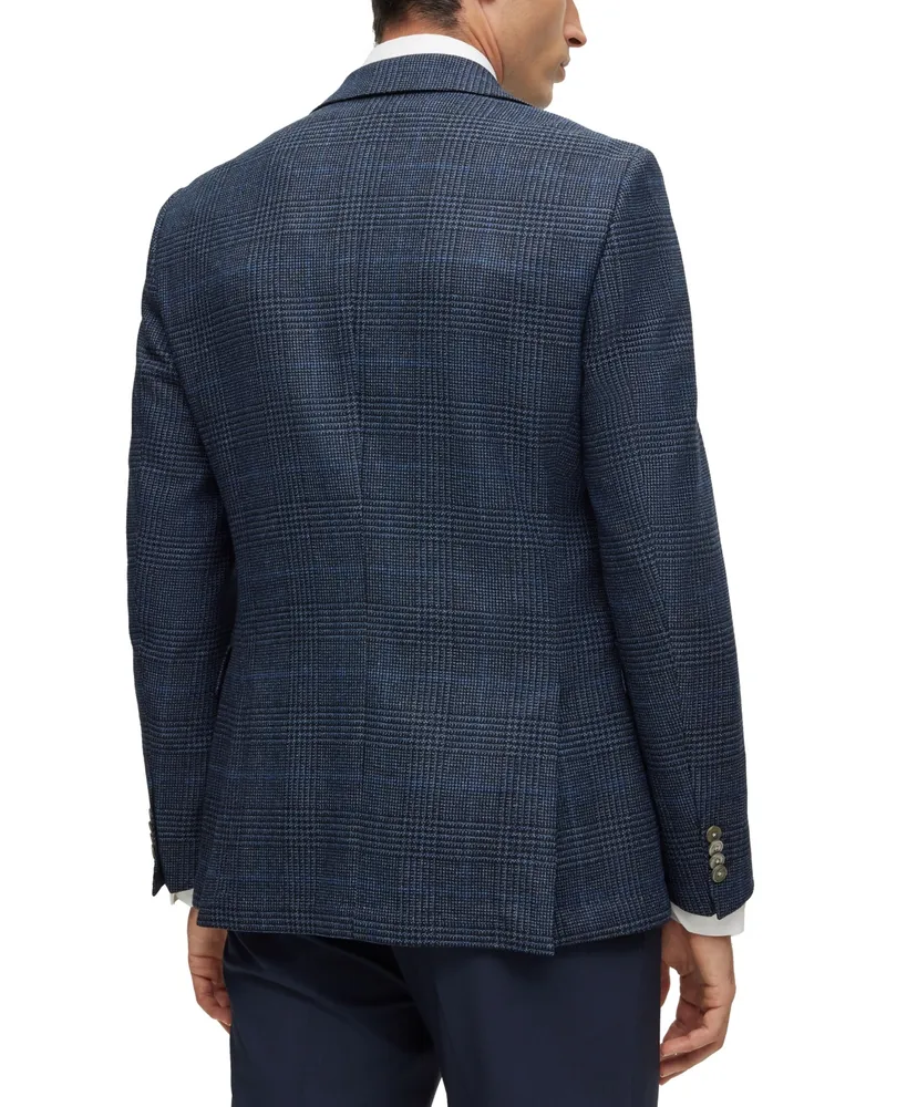 Boss by Hugo Men's Checked Slim-Fit Jacket
