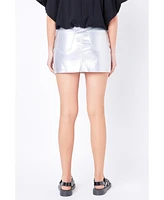 Women's Faux Leather Mini Skirt