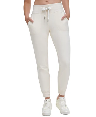 Dkny Sport Women's Logo-Drawstring Fleece Jogger Sweatpants