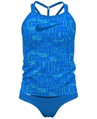 Nike Big Girls Retro Flow T-Crossback Tankini Swimsuit, 2 Piece Set
