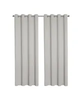 Kate Aurora Hotel Living 2 Pack 100% Blackout Grommet Top Ivory Beige Curtain Panels