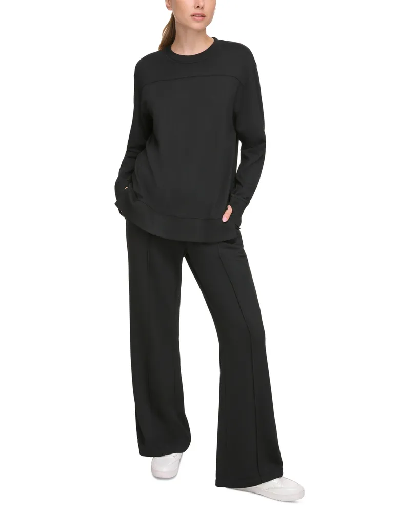 DKNY Sport Womens Fleece Embellished Comfy Sweatshirt Loungewear Plus BHFO  5162