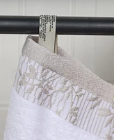 Superior Wisteria Floral Embroidered Jacquard Border Cotton 3 Piece Bath Towel Set