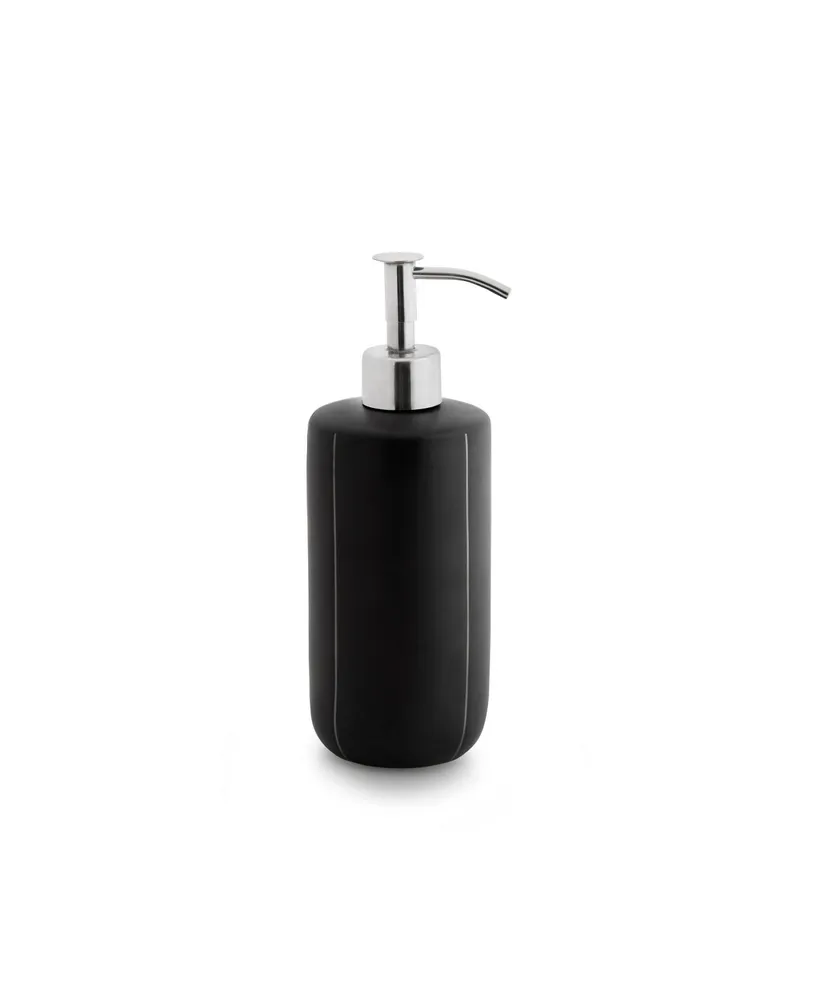 Faceted Black Glass Gentle Foaming Hand Soap Dispenser