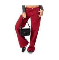 Edikted Womens Roman Low Rise Slouchy Jeans