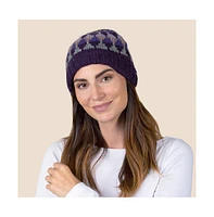 Feelgoodz Women's Artisan Hand-Knit Jaya Harlequin Wool Beanie Hat