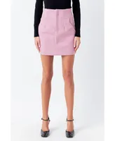 Women's High Waisted Wool H Mini Skirt