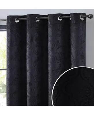 Hlc.me Redmont Lattice Pattern Thick Soft Thermal Insulated Energy Efficient Room Darkening Privacy Blackout Grommet Curtain Panels for Living Room