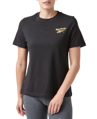 Reebok Women's Cotton Shine Logo T-Shirt, Created for Macy's