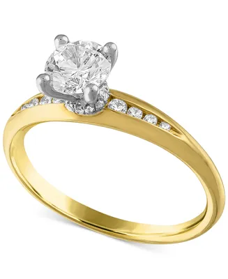 Alethea Certified Diamond Engagement Ring (7/8 ct. t.w.) in 14k Two-Tone Gold Featuring Diamonds from De Beers Code of Origin, Created for Macy's
