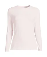 Lands' End Women's Plus Long Sleeve Lightweight Jersey Crew Neck Top