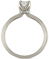 Alethea Certified Diamond Oval-Cut Solitaire Engagement Ring (3/4 ct. t.w.) in 14k White Gold Featuring Diamonds ith the De Beers Code of Origin, Crea