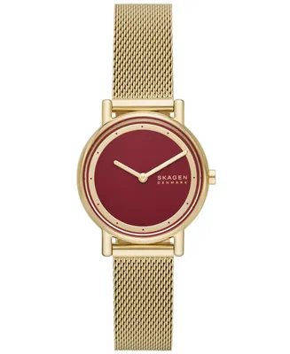 Skagen Women's Signatur Lille Two Hand Gold-Tone Stainless Steel Watch 30mm