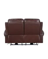 White Label Florentina 61" Leather Match Power with Power Headrests Double Reclining Love Seat