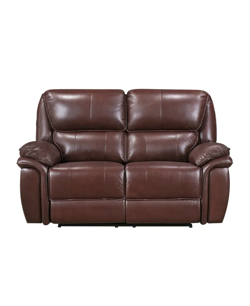 White Label Colin 66" Leather Match Lay Flat Double Reclining Love Seat