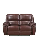 White Label Colin 66" Leather Match Lay Flat Double Reclining Love Seat