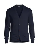 Lands' End Men's Fine Gauge Cotton V-Neck Cardigan Sweater