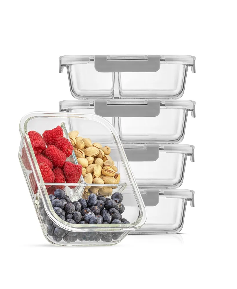 JoyJolt Glass Meal Prep Containers -Compartments