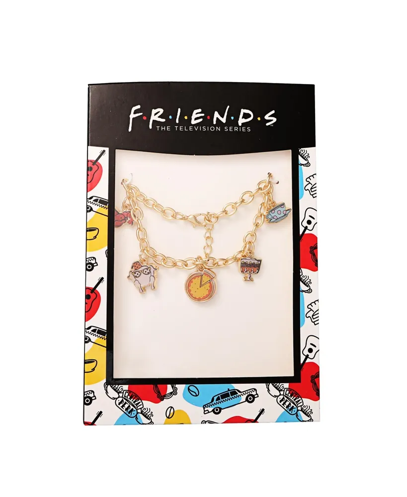 Friends Tv Show Fashion Charm Bracelet, 5 Charms - 7 + 1"