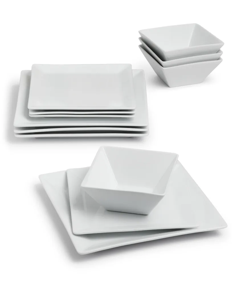 The Cellar 12 Pc. Square Dinnerware Set, Service for 4, Created for Macy's
