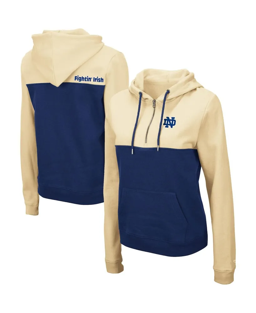 Women's Colosseum Gold, Navy Notre Dame Fighting Irish Aidan Lightweight Quarter-Zip Hoodie