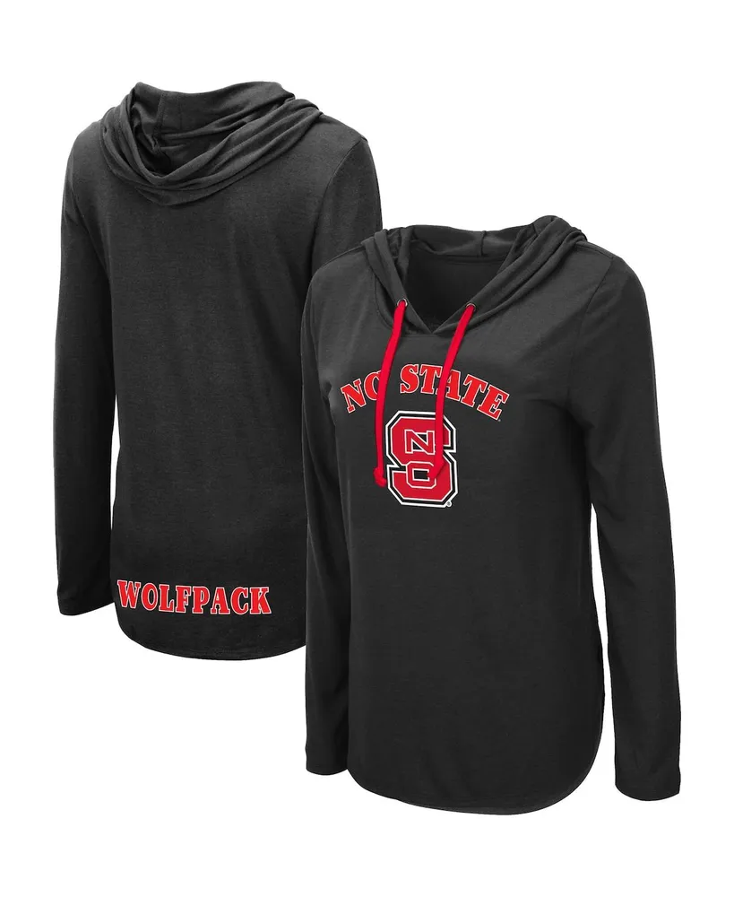 Women's Colosseum Black Nc State Wolfpack My Lover Lightweight Hooded Long Sleeve T-shirt