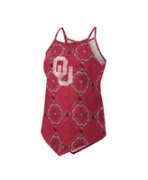 Women's Colosseum x Wrangler Crimson Distressed Oklahoma Sooners Bandana Tank Top