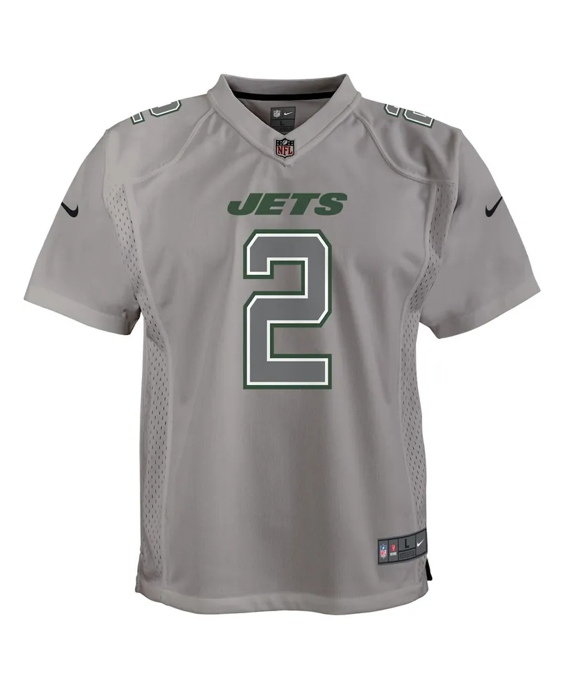 Big Boys Nike Zach Wilson Gray New York Jets Atmosphere Game Jersey