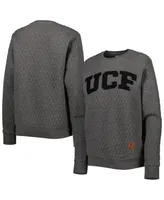 Women's Pressbox Heather Charcoal Ucf Knights Moose Quilted Pullover Sweatshirt